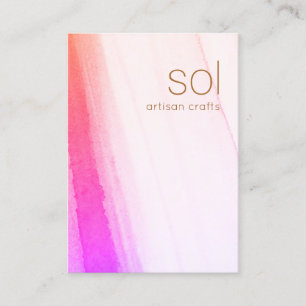 Tarjeta De Visita Acuarela magenta rosa artificial