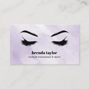 Tarjeta De Visita Acuarela Moda Lilac Eyelash Browbar profesional