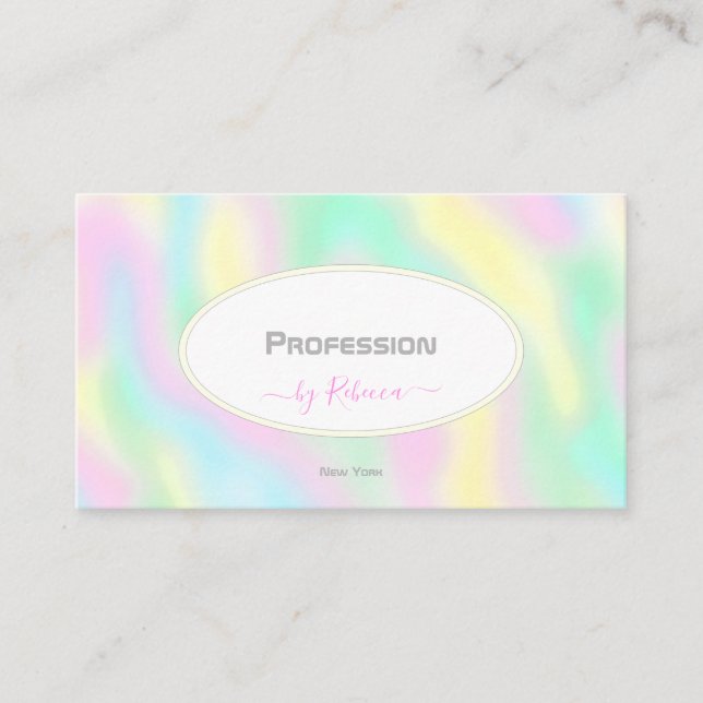 Tarjeta De Visita Acuarela moderna con cita fotográfica Social M (Anverso)