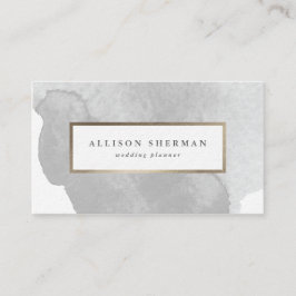 Tarjeta De Visita Acuarela Moderna Gris Minimalista