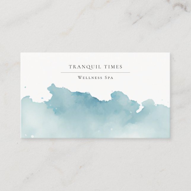 Tarjeta De Visita Acuarela moderna Minimalista Aqua Spa (Anverso)