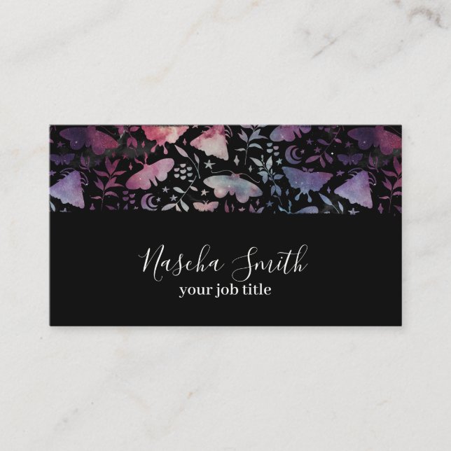 Tarjeta De Visita Acuarela Modos cósmicos Confetti Moderno (Anverso)