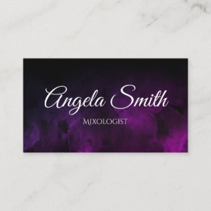 Tarjeta De Visita Acuarela Morada Sombra Negra