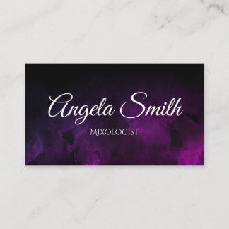 Tarjeta De Visita Acuarela Morada Sombra Negra