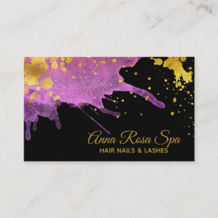 Tarjeta De Visita ** Acuarela Negrita Glam Resumen Oro Rosa Luxe