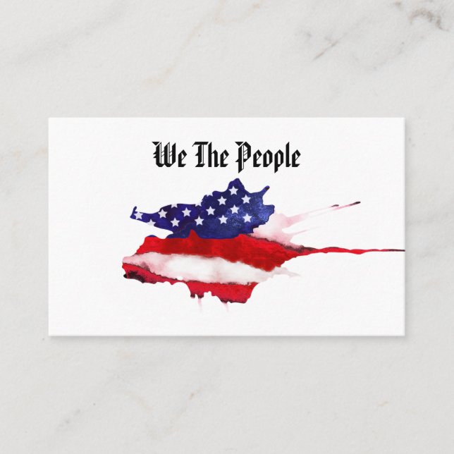Tarjeta De Visita *~* Acuarela Nosotros, La Bandera Norteamericana (Anverso)