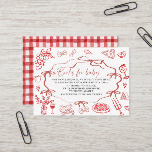 Tarjeta De Visita Acuarela Pasta Roja Entrega Especial baby shower