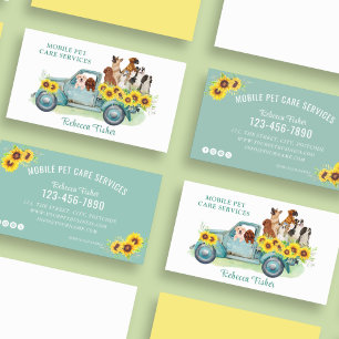 Tarjeta De Visita Acuarela Perro Grooming Pet Care Services