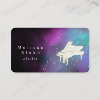 Tarjeta De Visita acuarela pianista