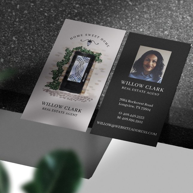 Tarjeta De Visita Acuarela Piedra de Hierro Negro Agente Inmobiliari (Subido por el creador)