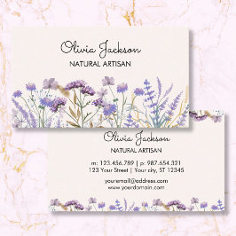 Tarjeta De Visita Acuarela Purple Wildflower Meadow