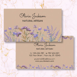 Tarjeta De Visita Acuarela Purple Wildflower Meadow