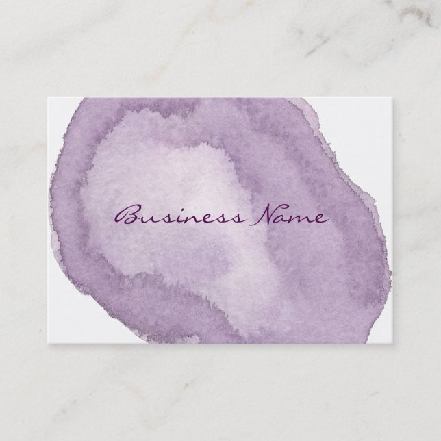 Tarjeta De Visita Acuarela púrpura elegante (Anverso)