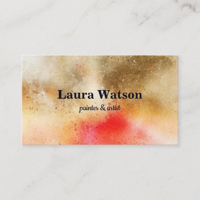 Tarjeta De Visita Acuarela púrpura moderna personalizada (Anverso)