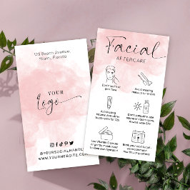 Tarjeta De Visita Acuarela Rosa Femenina Facial Después Del Cuidado