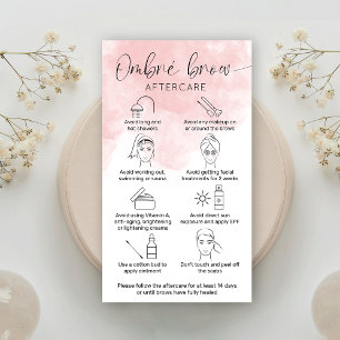 Tarjeta De Visita Acuarela Rosa Femenina Polvo Brows Aftercare