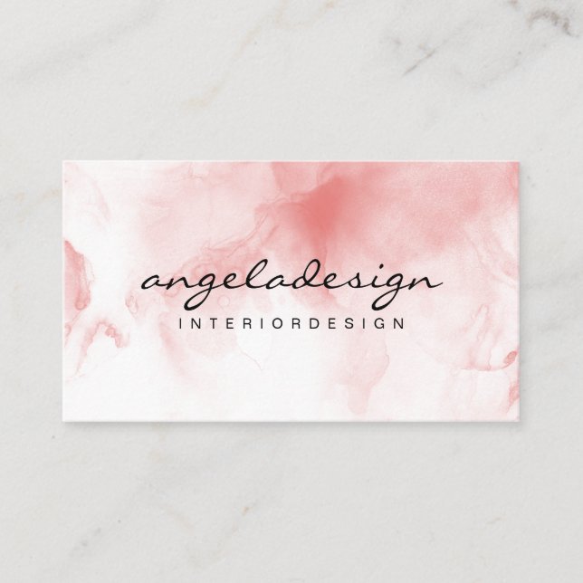 Tarjeta De Visita Acuarela rosa ocre moderna (Anverso)