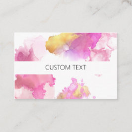 Tarjeta De Visita acuarela rosa y dorada personalizado 