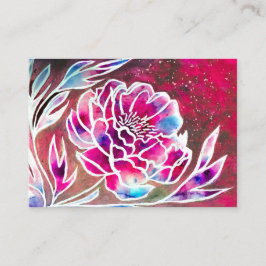 Tarjeta De Visita Acuarela rosa y púrpura Dahlia Cute Belleza Floral