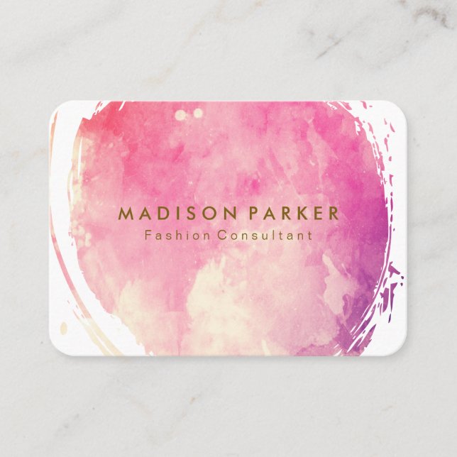 Tarjeta De Visita Acuarela Sepia contemporánea Cepillado / colorido (Anverso)