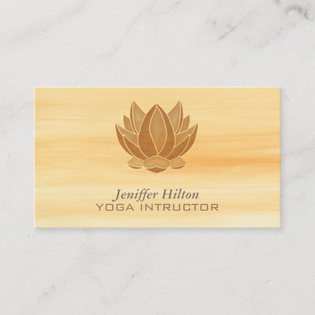 Tarjeta De Visita Acuarela suave moda elegante de flores de Lotus (Anverso)
