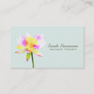 Tarjeta De Visita Acuarela White Lotus Holistic Health Spa