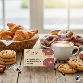 Tarjeta De Visita acuarela y Relieve metalizado marrón falso