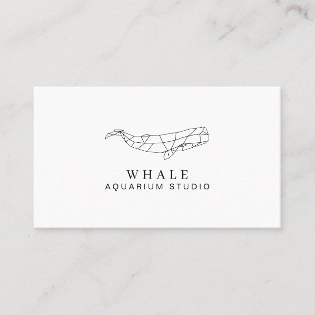 Tarjeta De Visita Acuario de peces moderno ballena (Anverso)