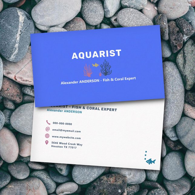 Tarjeta De Visita Acuario - Pescado y Coral (Aquarist - Fish & Coral Business Card)