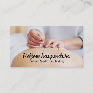 Tarjeta De Visita Acupunturista trabajando con cliente