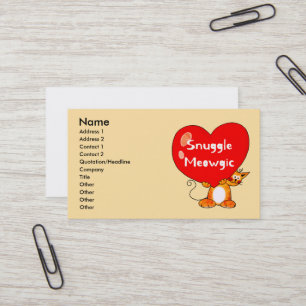 Tarjeta De Visita Acurrucijarse a Meowgic Funny Cat Pun Art
