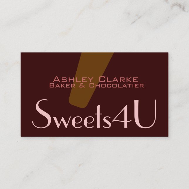 Tarjeta de visita adaptable de Chocolatier de la (Anverso)