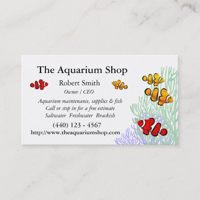 Tarjeta de visita adaptable de Clownfish del (Anverso)