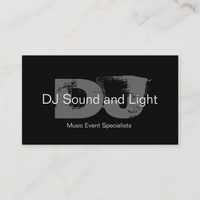 Tarjeta de visita adaptable de DJ del monograma (Anverso)