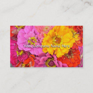 Tarjeta de visita adaptable de los Zinnias felices