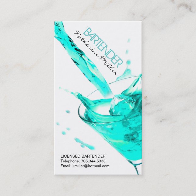 Tarjeta de visita adaptable del camarero (Anverso)