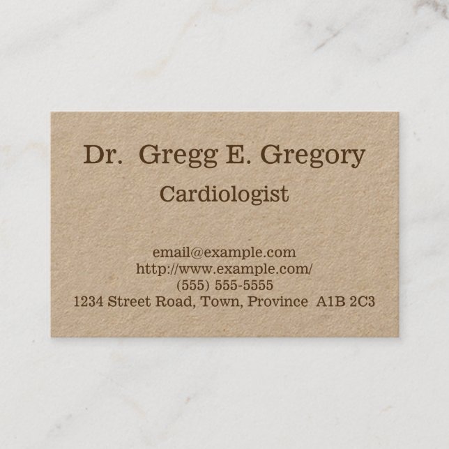 Tarjeta de visita adaptable del cardiólogo (Anverso)