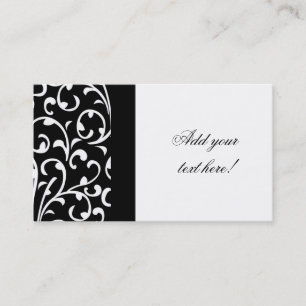 Tarjeta de visita adaptable del damasco blanco y