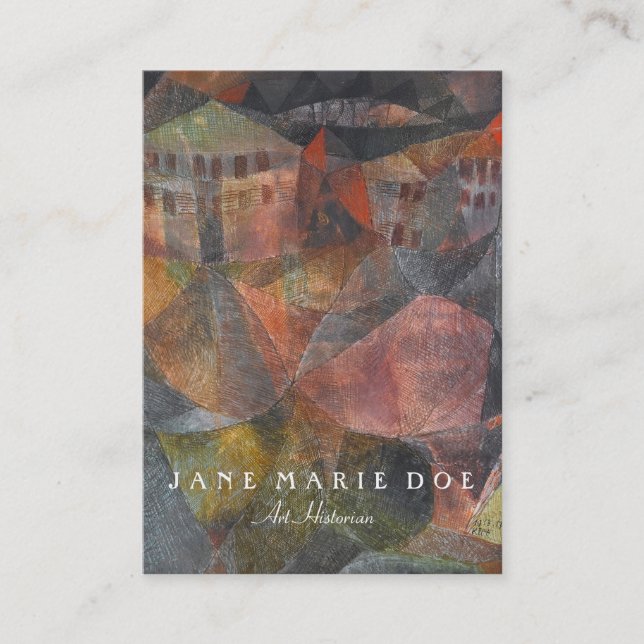 Tarjeta de visita adaptable del hotel de Paul Klee (Anverso)