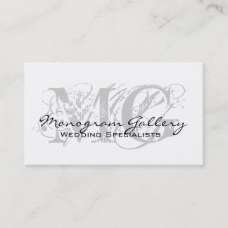 Tarjeta de visita adaptable del monograma elegante