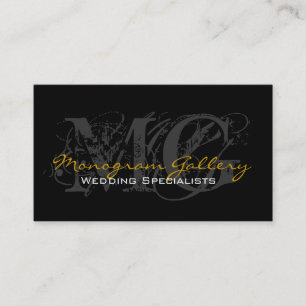 Tarjeta de visita adaptable del monograma negro