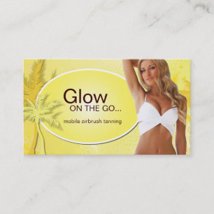 Tarjeta de visita adaptable del salón de broncead