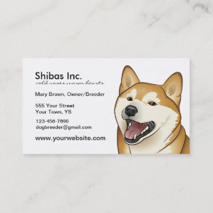 Tarjeta de visita adaptable roja feliz de Shiba