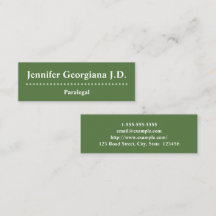 Tarjeta de visita adaptable y mínima del Paralegal