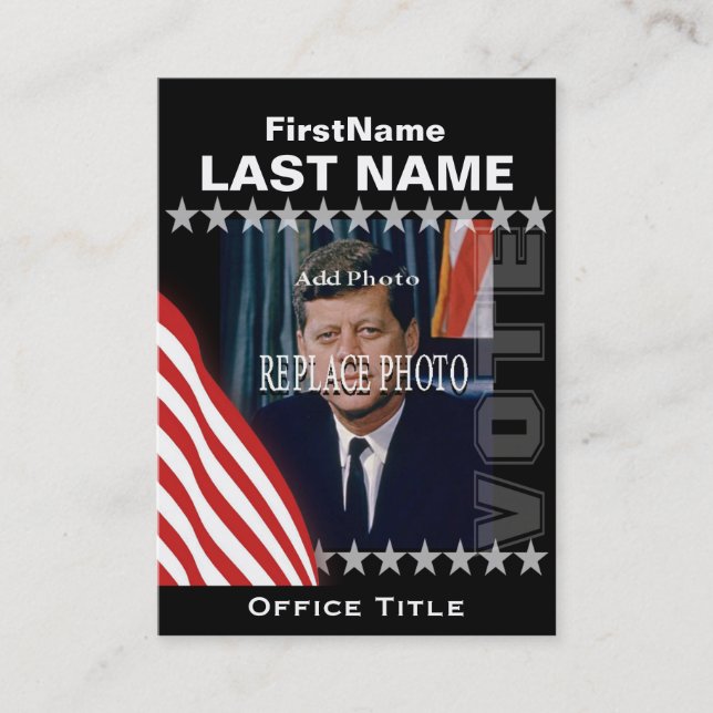 Tarjeta De Visita Add Photo Campaign Template Business Card (Anverso)