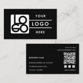 Tarjeta De Visita Add Your Custom Logo Rectangle Professional Black