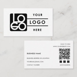 Tarjeta De Visita Add Your Custom Logo Rectangle Professional White