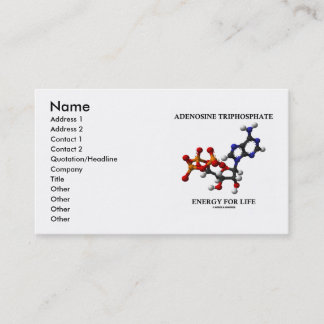 Tarjeta De Visita Adenosina Trifosfato (ATP) Energía Para La Vida