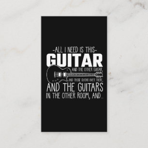 Tarjeta De Visita Adicto a la guitarra Músico Instrumento de Música
