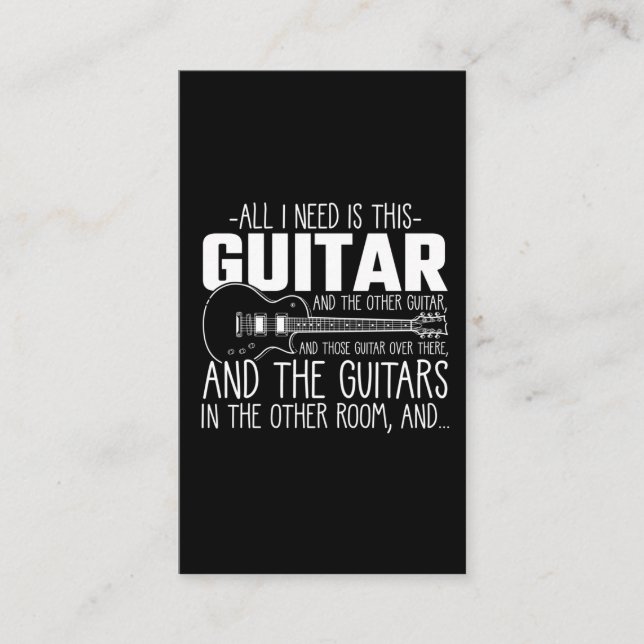 Tarjeta De Visita Adicto a la guitarra Músico Instrumento de Música  (Anverso)